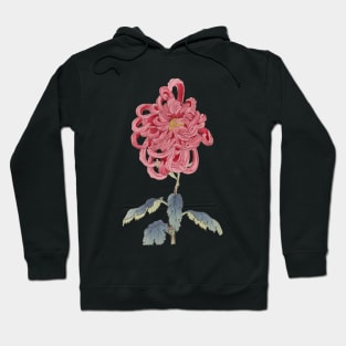 Pink Chrysanthemum - Hasegawa - Traditional Japanese style - Botanical Illustration Hoodie